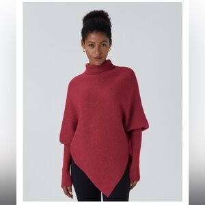 HALARA Women's Red Poncho Sweater